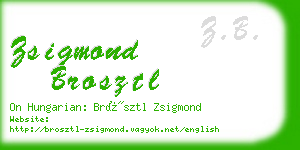 zsigmond brosztl business card